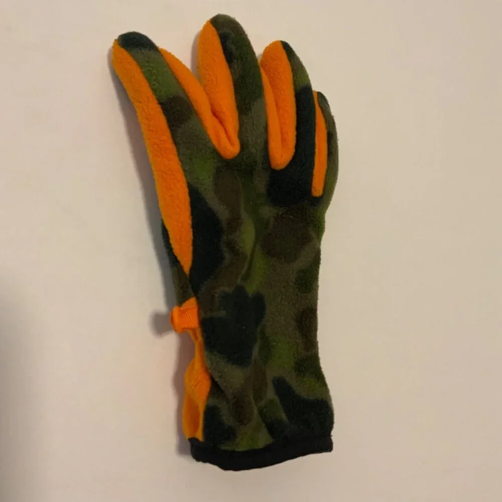 Gap Kids Green Camouflage Fleece Gloves Medium